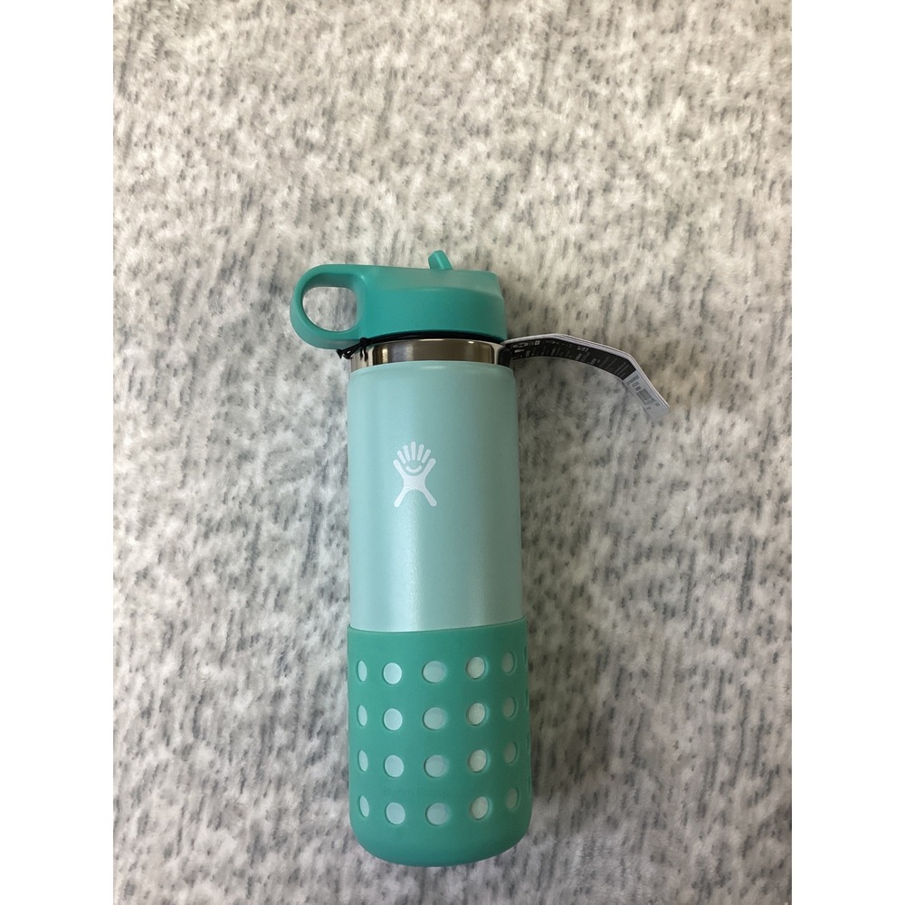 Hydro Flask Kids 20 oz Wide Mouth Straw Lid Water Bottle Dew W20BSWBBF441